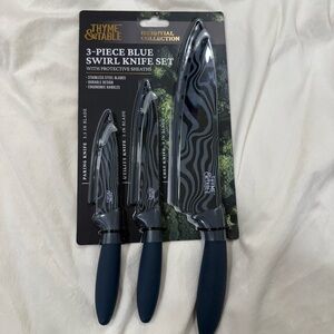 3pc Kitchen Knife set with protectors